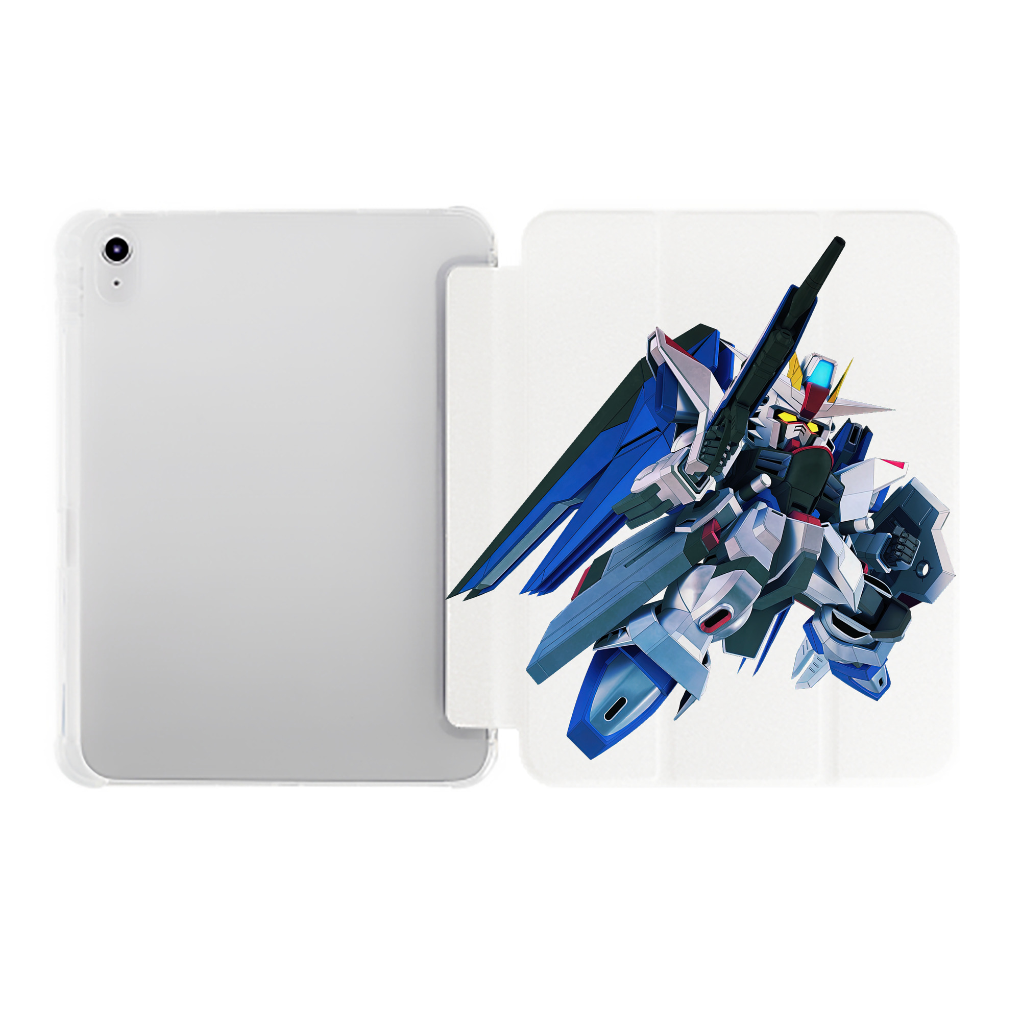 （画像用） 機動戦士ガンダム Mobile Suit Gundam IPad ケース ペン収納付き 三つ折りスタンド PUレザー×シリコン 対応機種9.5/10.5/10.9インチ